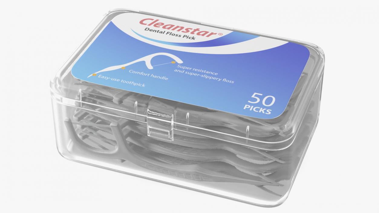 CleanStar Dental Floss Toothpicks Box 3D