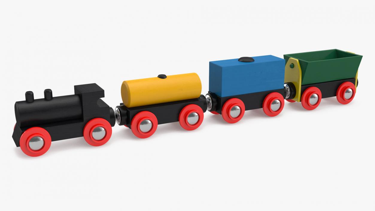 3D model Toy Wooden Train Set