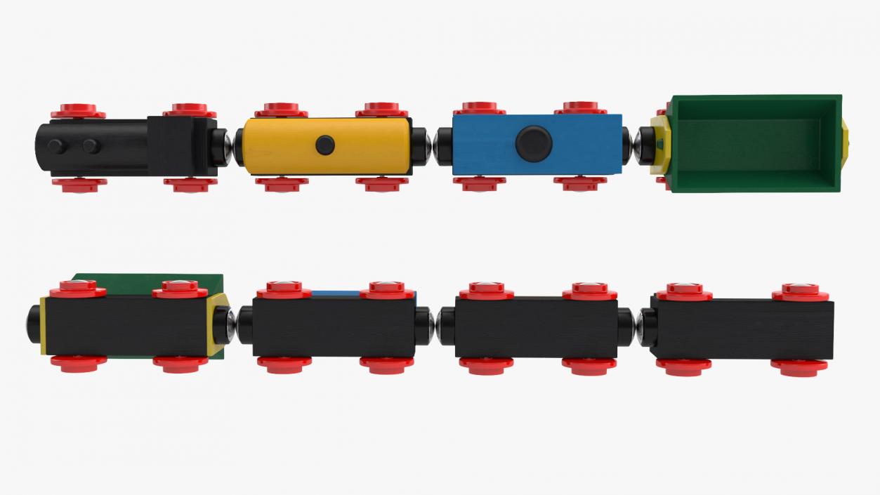 3D model Toy Wooden Train Set