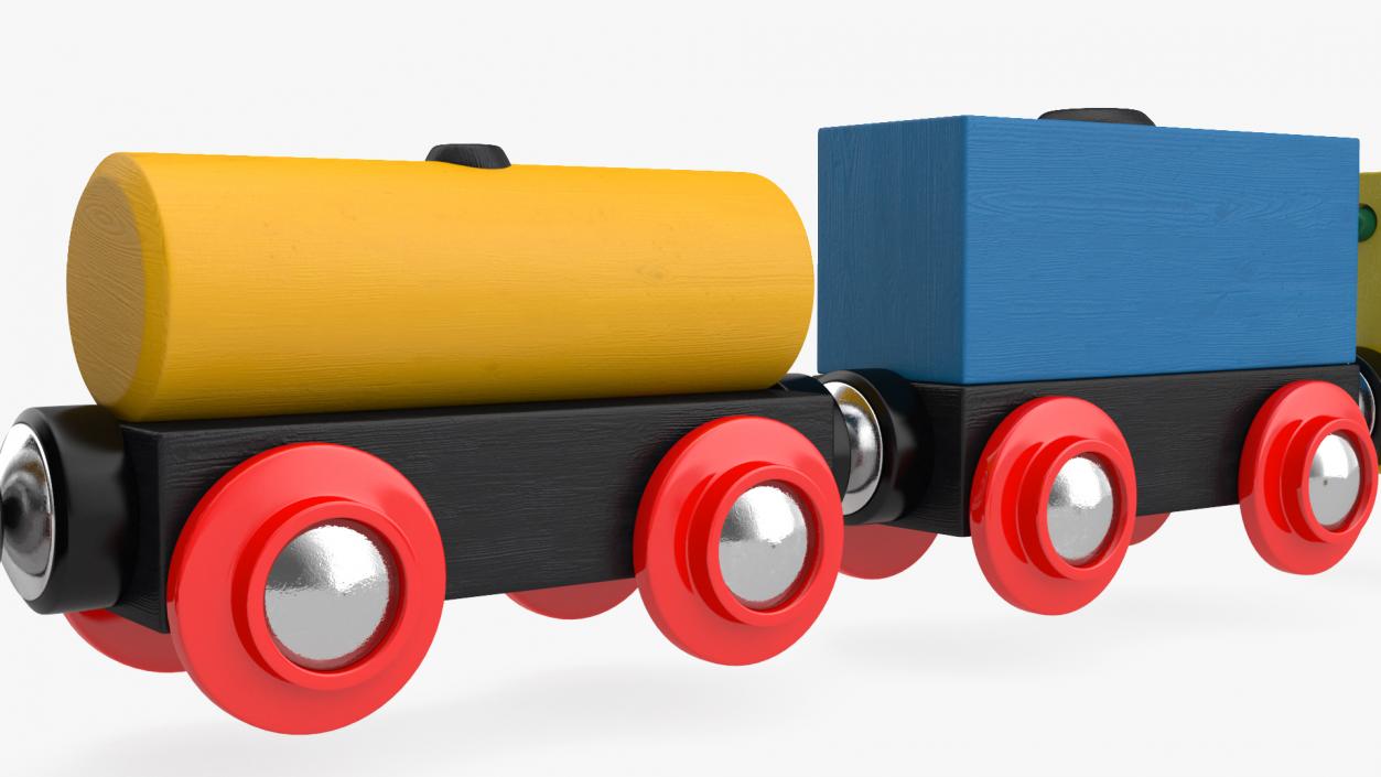 3D model Toy Wooden Train Set