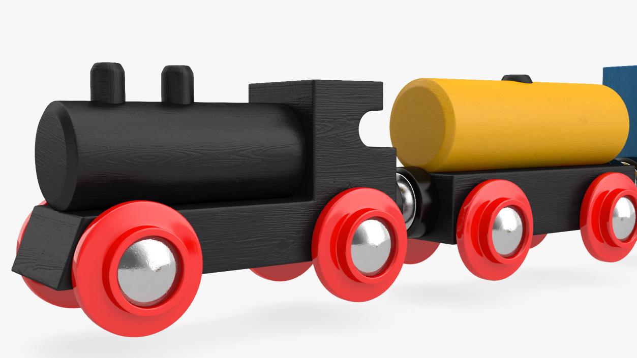 3D model Toy Wooden Train Set