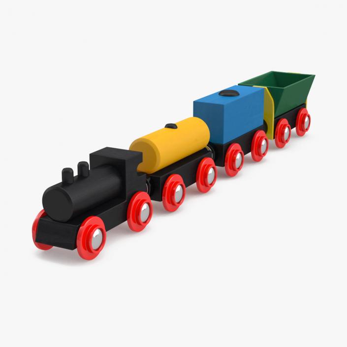 3D model Toy Wooden Train Set