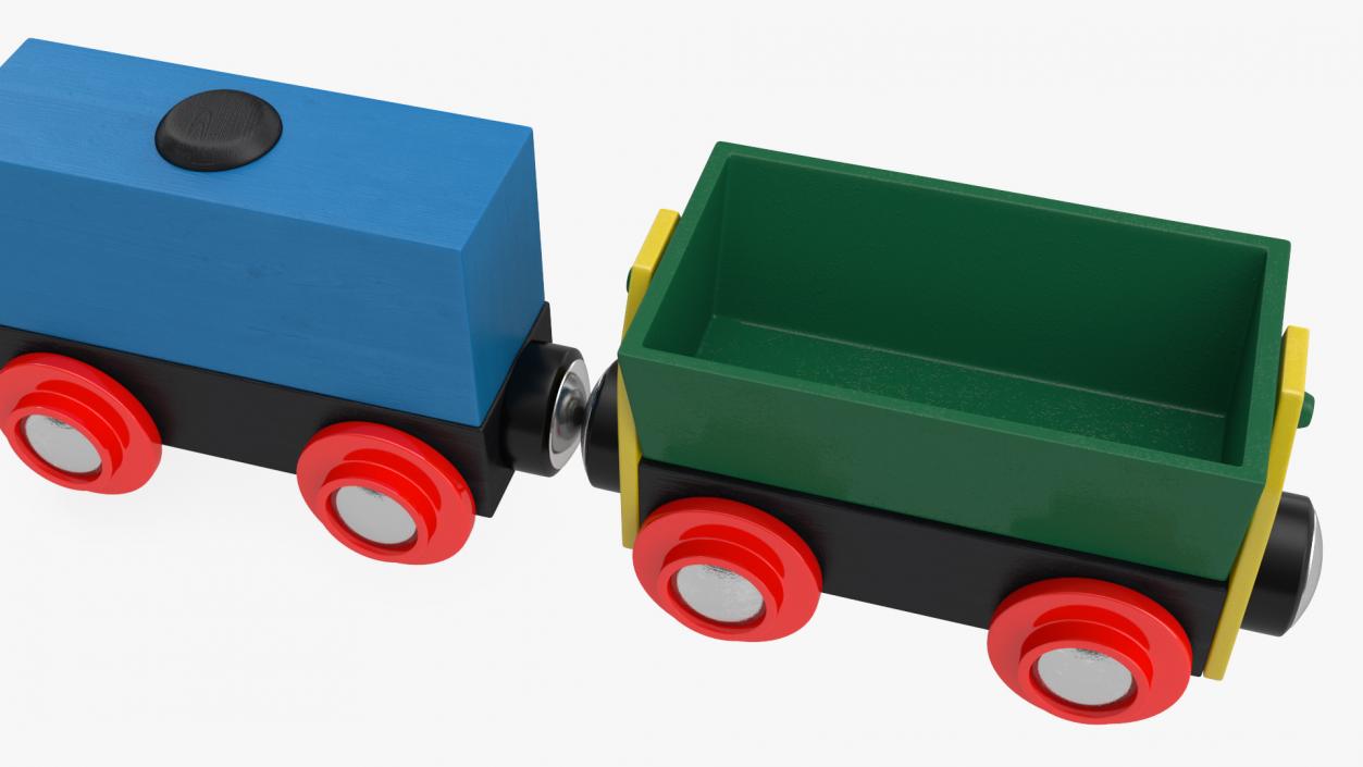 3D model Toy Wooden Train Set