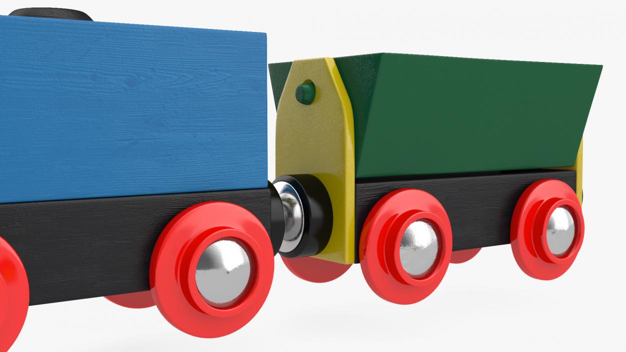 3D model Toy Wooden Train Set