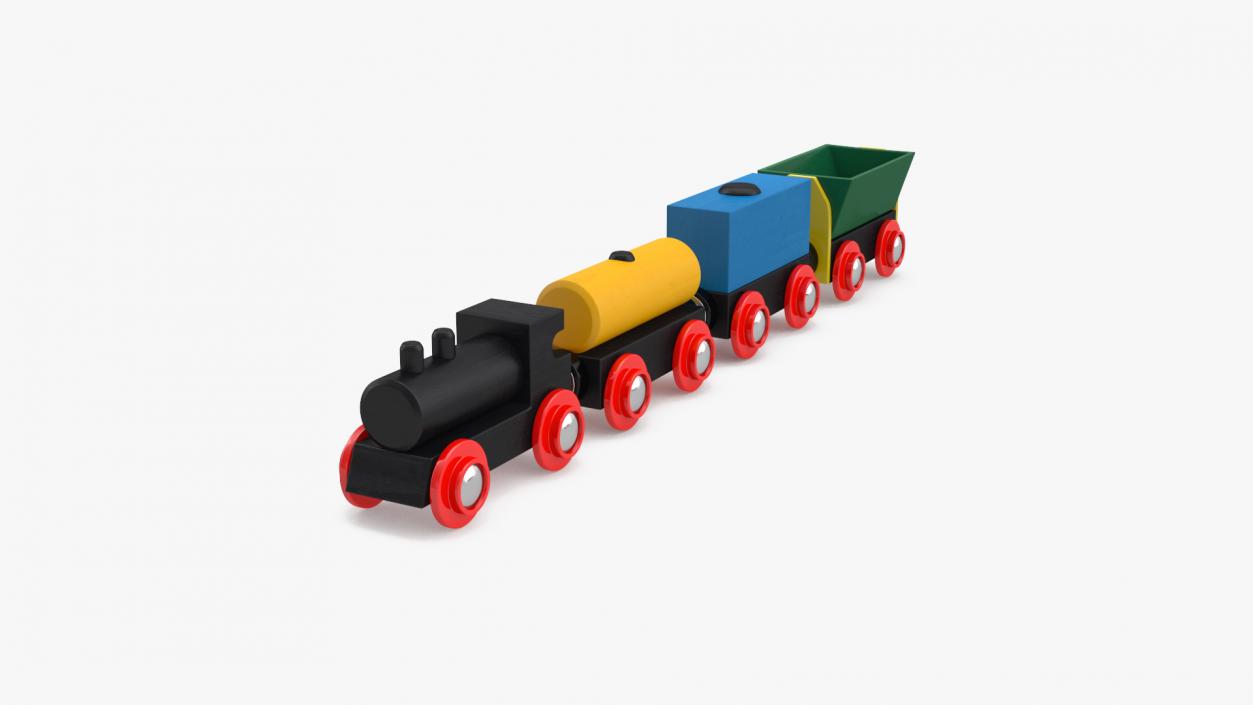 3D model Toy Wooden Train Set