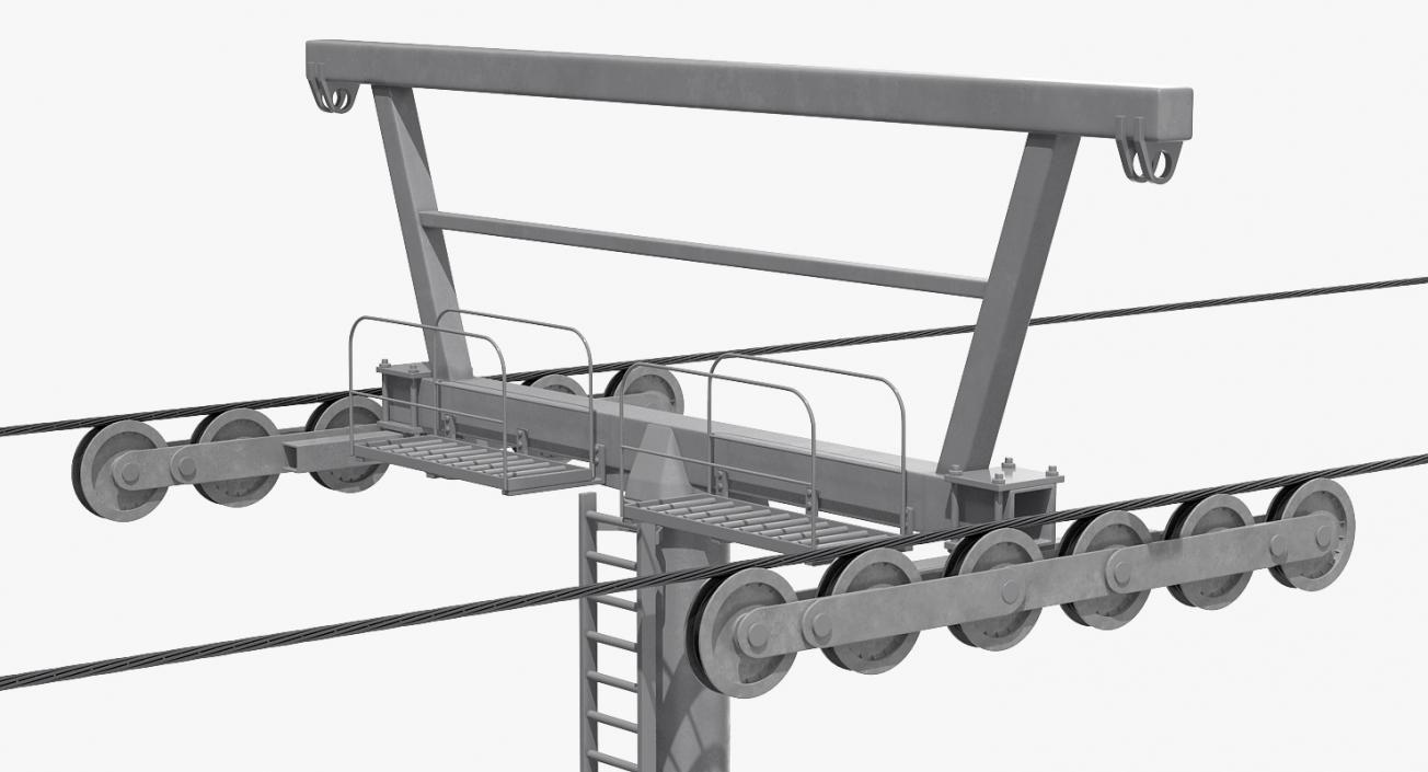 Ski Lift Tower 3D model