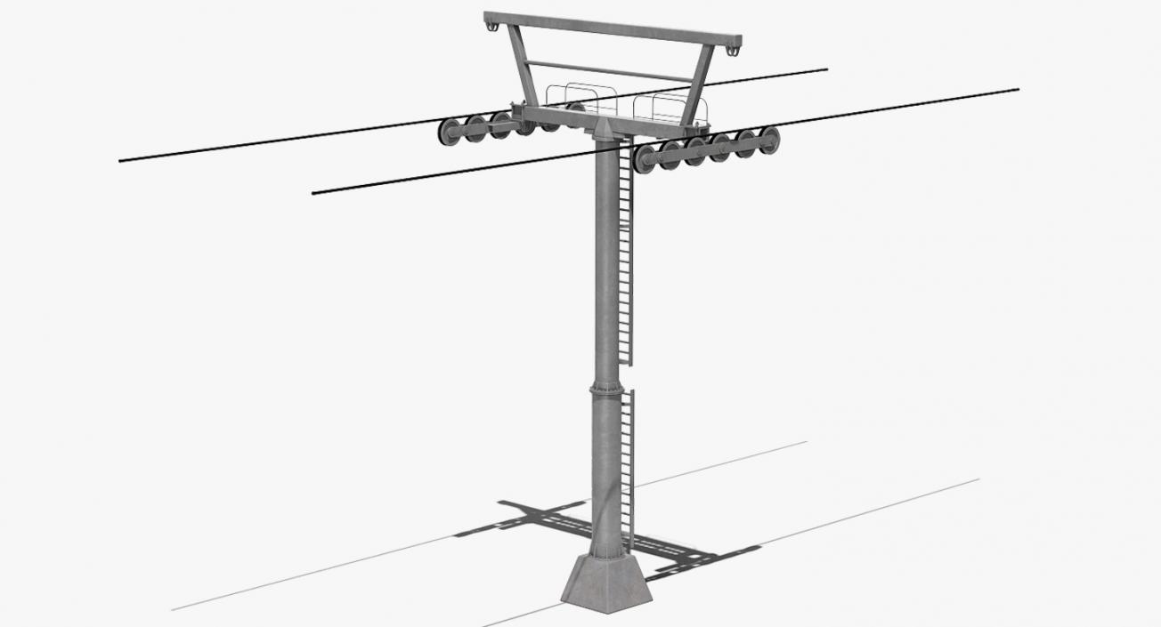 Ski Lift Tower 3D model