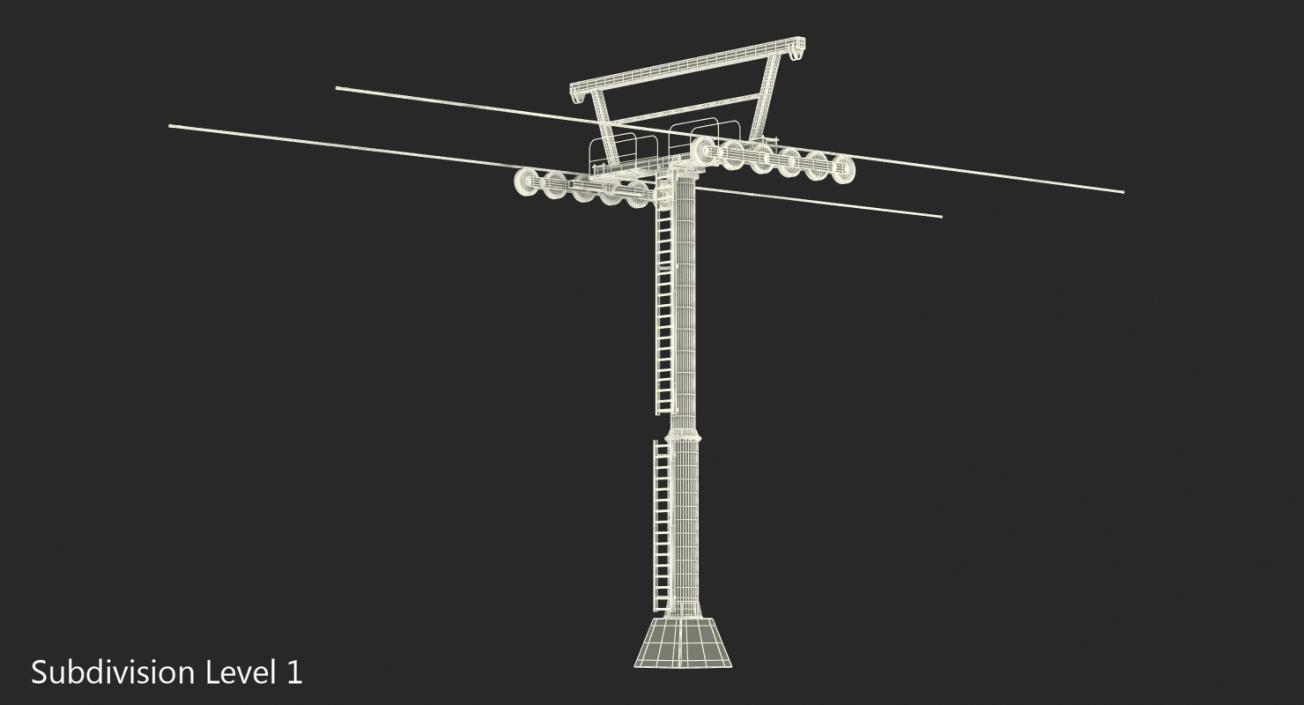 Ski Lift Tower 3D model