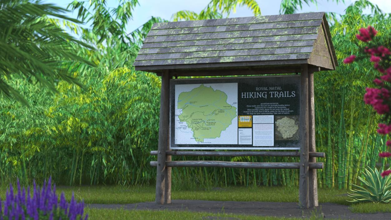 3D Hiking Information Board Old model