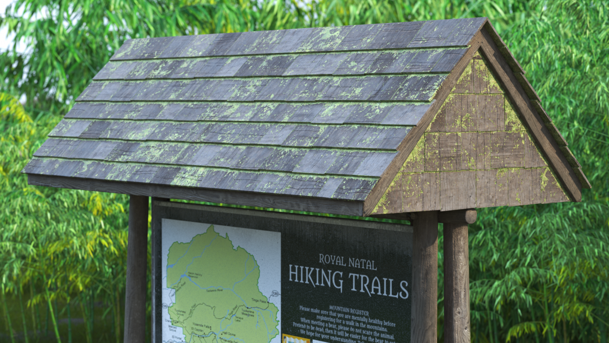 3D Hiking Information Board Old model