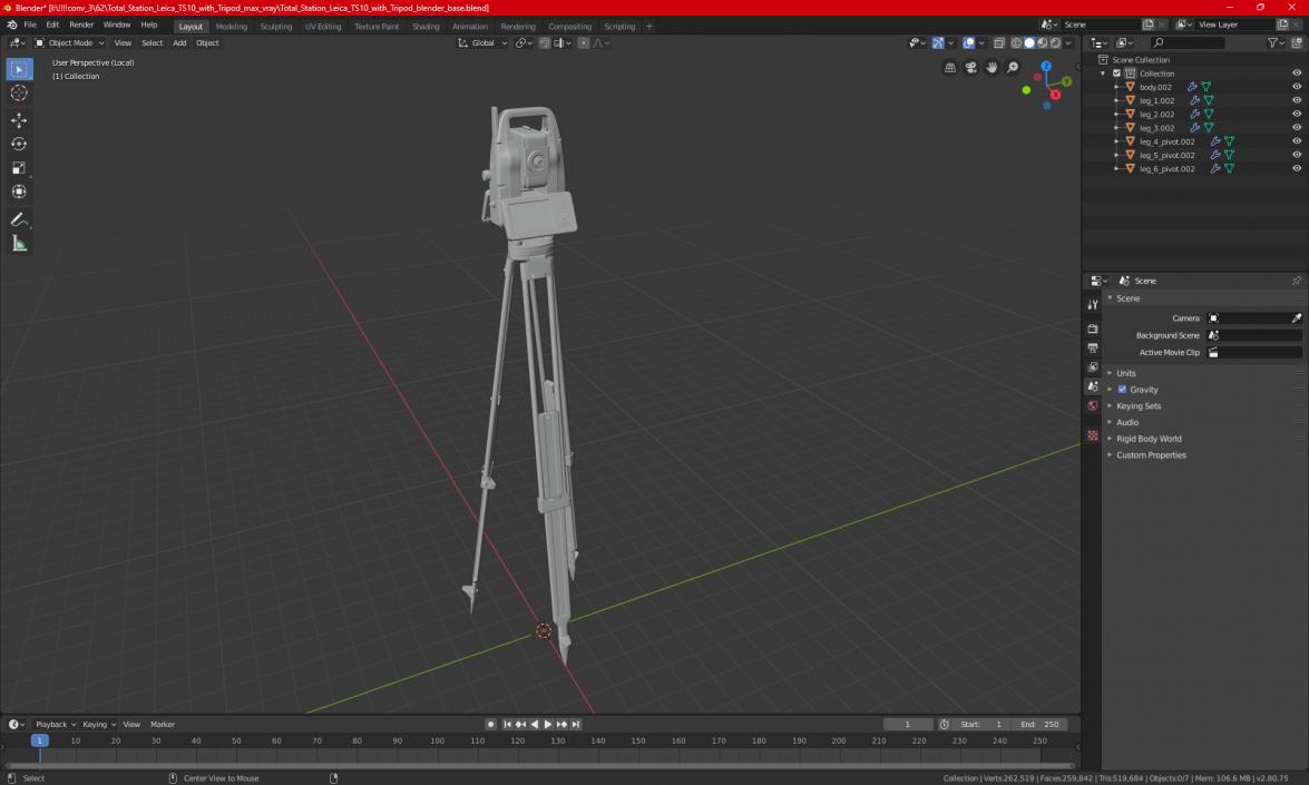 3D Total Station Leica TS10 with Tripod