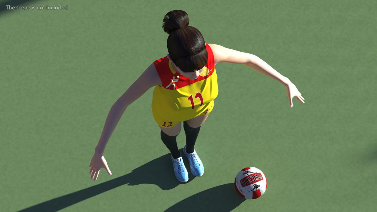 Young Chinese Woman Volleyball Player Rigged 3D model