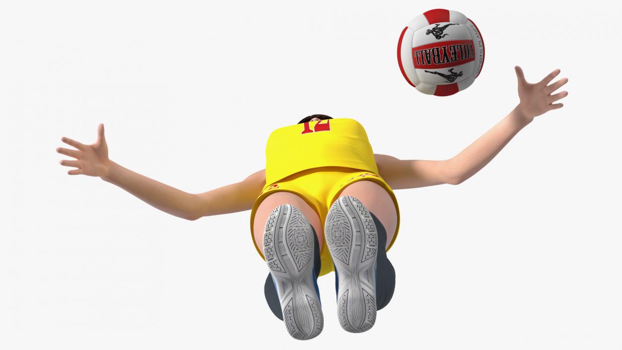 Young Chinese Woman Volleyball Player Rigged 3D model