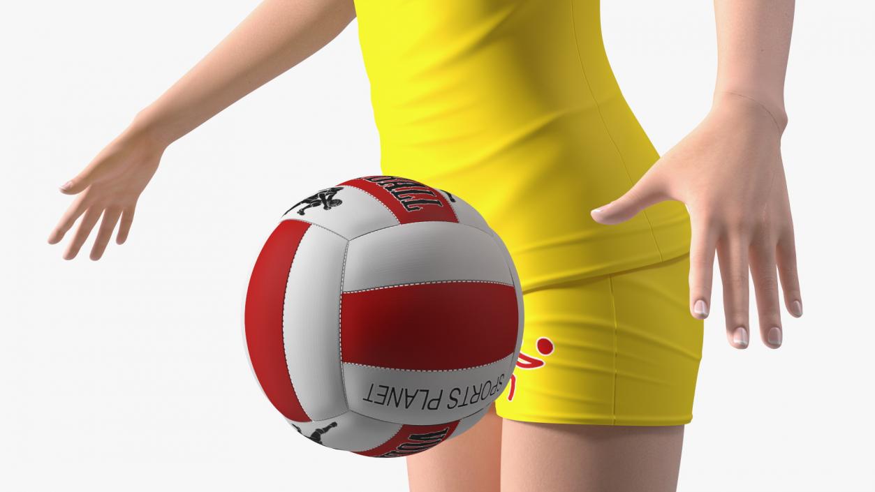 Young Chinese Woman Volleyball Player Rigged 3D model