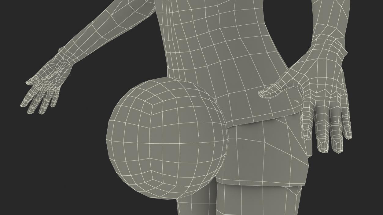 Young Chinese Woman Volleyball Player Rigged 3D model