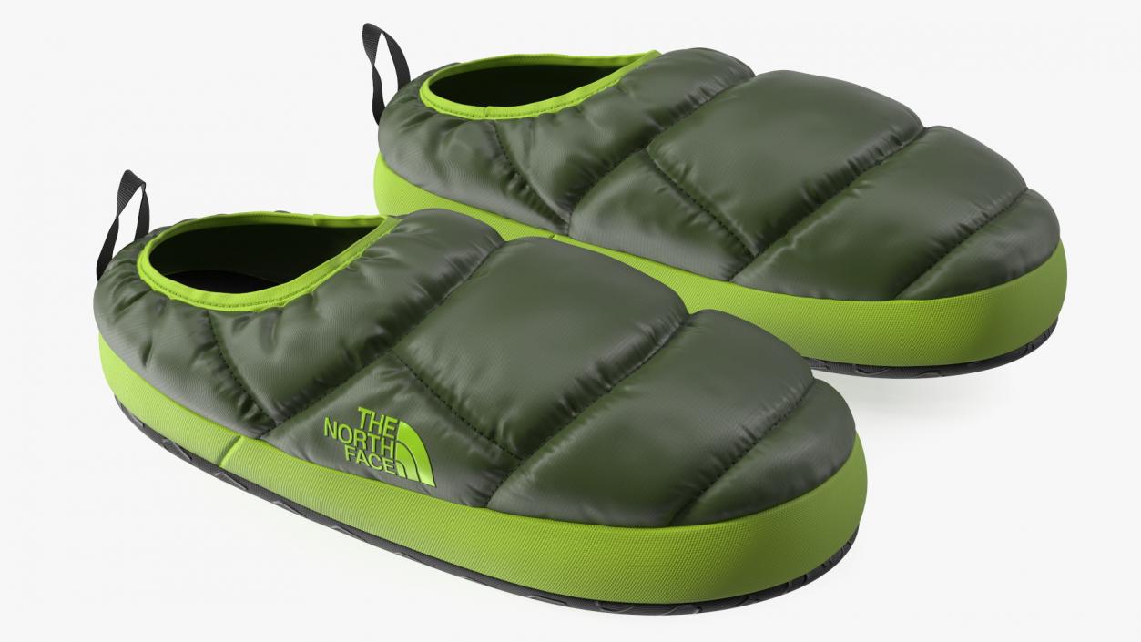 3D model Green North Face Down Slippers