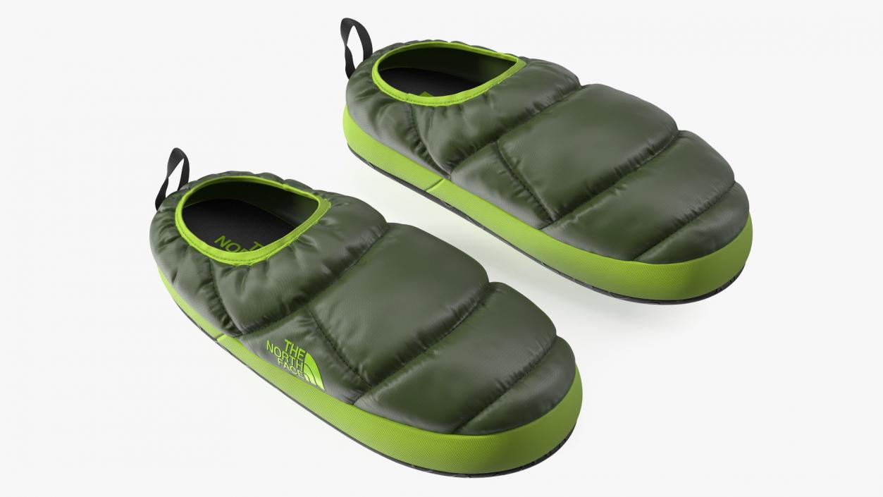 3D model Green North Face Down Slippers