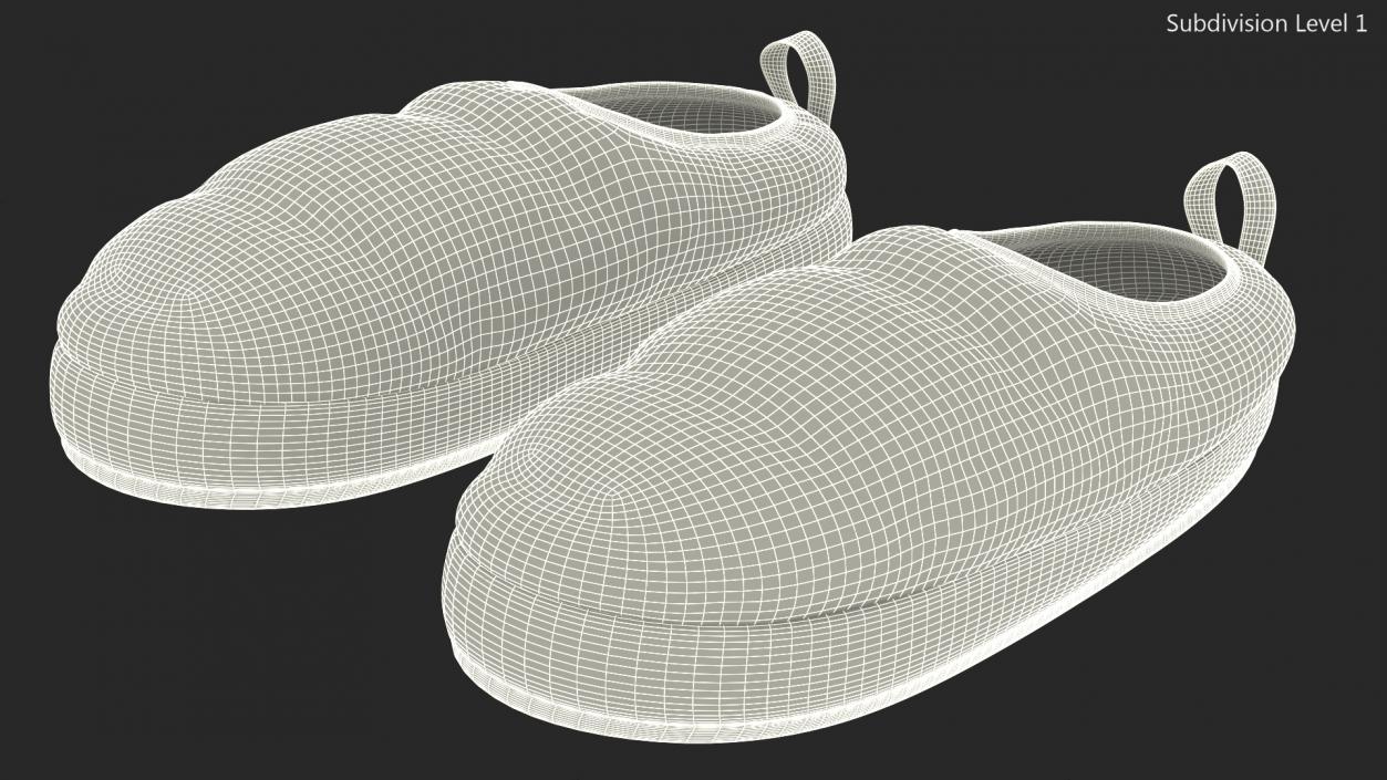 3D model Green North Face Down Slippers