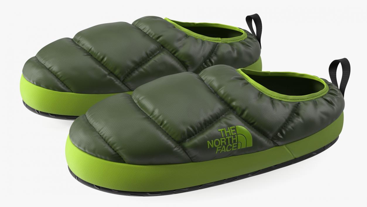 3D model Green North Face Down Slippers