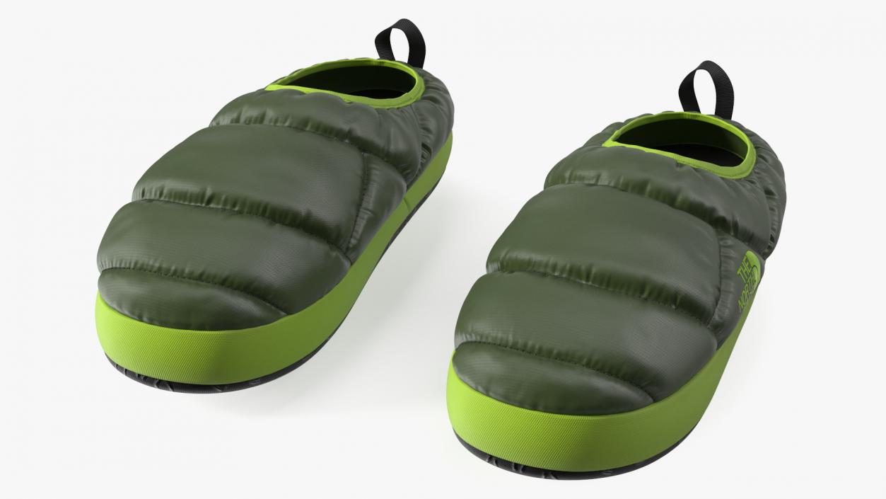 3D model Green North Face Down Slippers