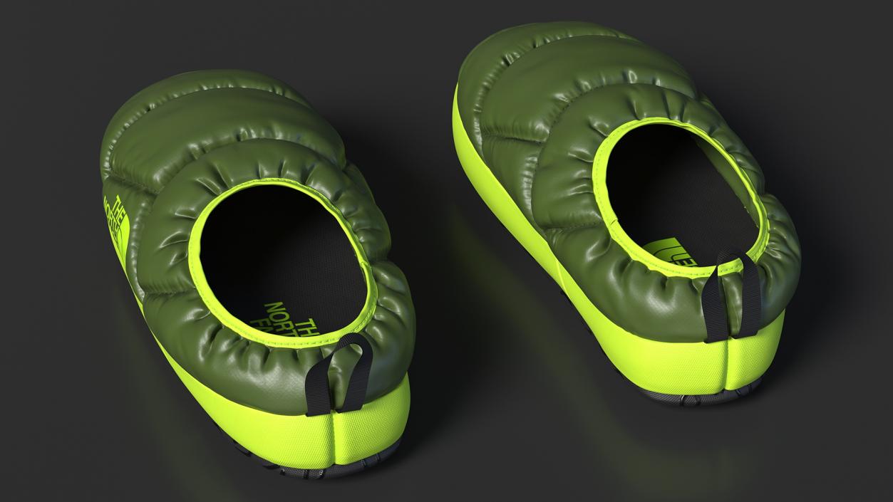 3D model Green North Face Down Slippers