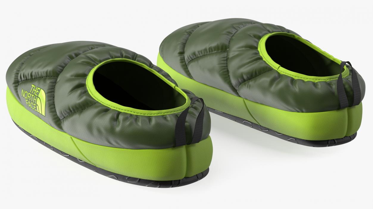 3D model Green North Face Down Slippers