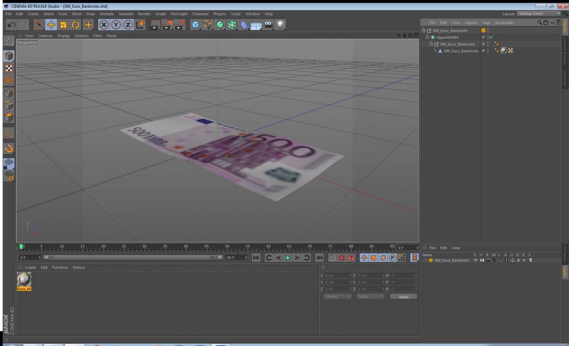 500 Euro Banknote 3D