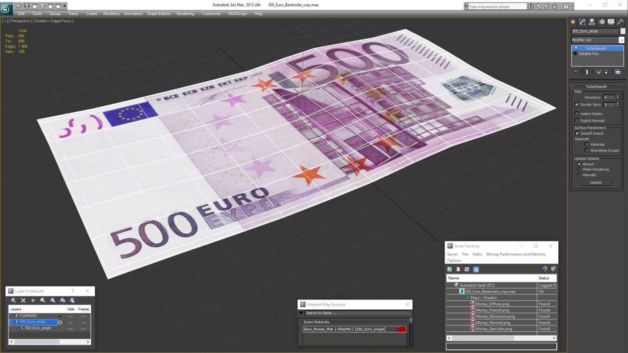 500 Euro Banknote 3D