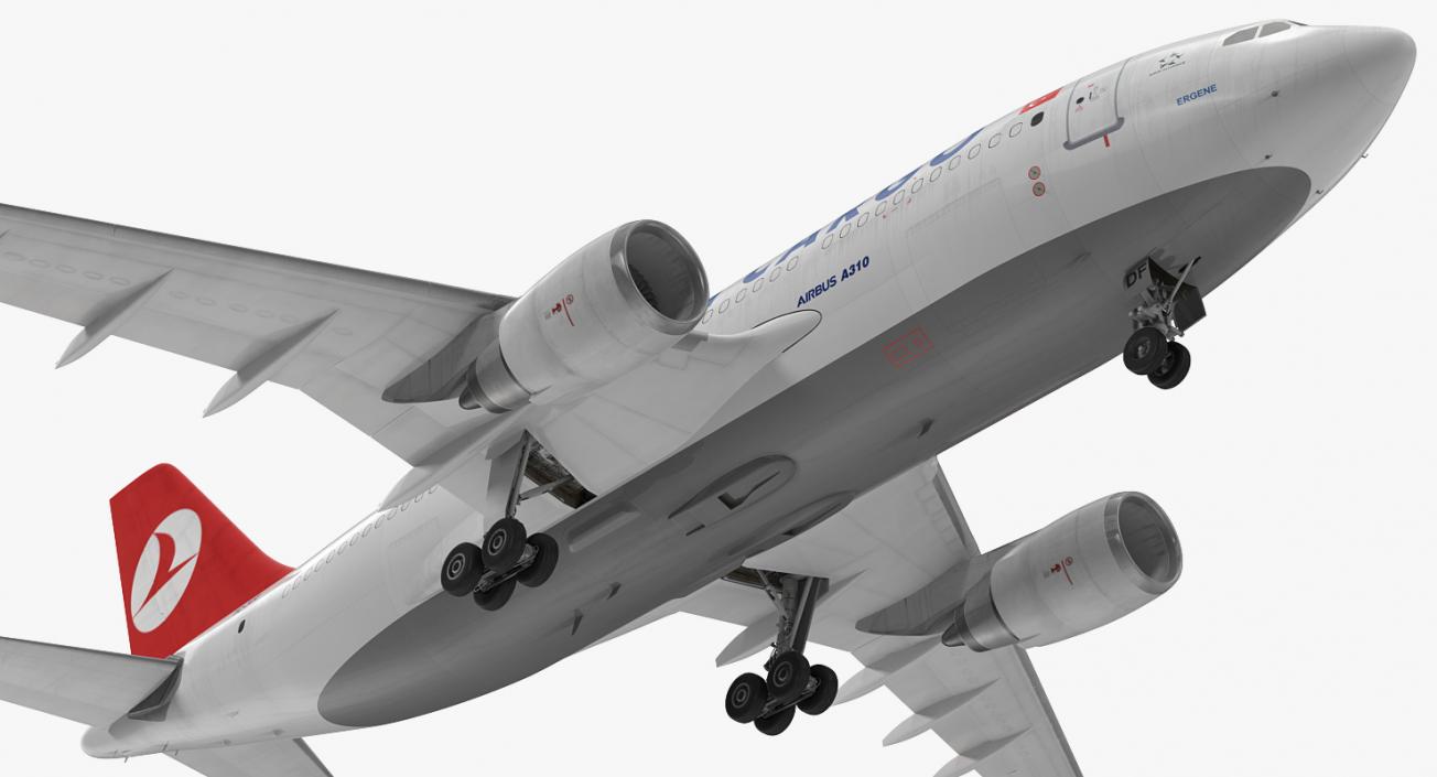 Airbus A310-300F Cargo Aircraft Turkish Cargo Rigged 3D