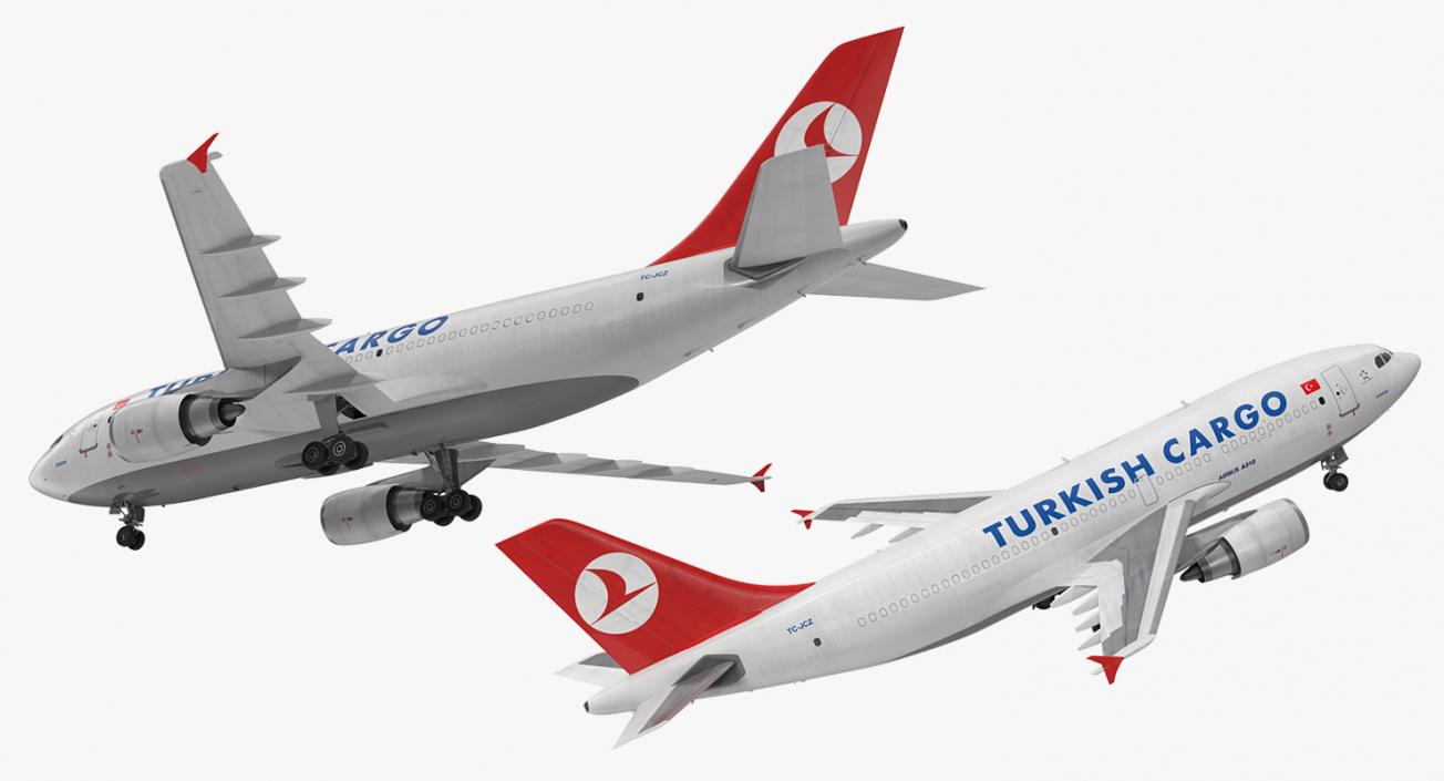 Airbus A310-300F Cargo Aircraft Turkish Cargo Rigged 3D