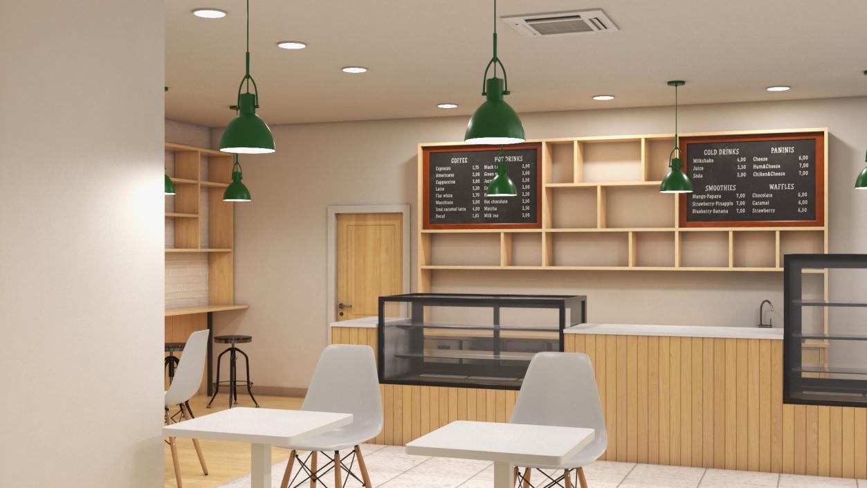 Classy Coffee Shop Interior 3D