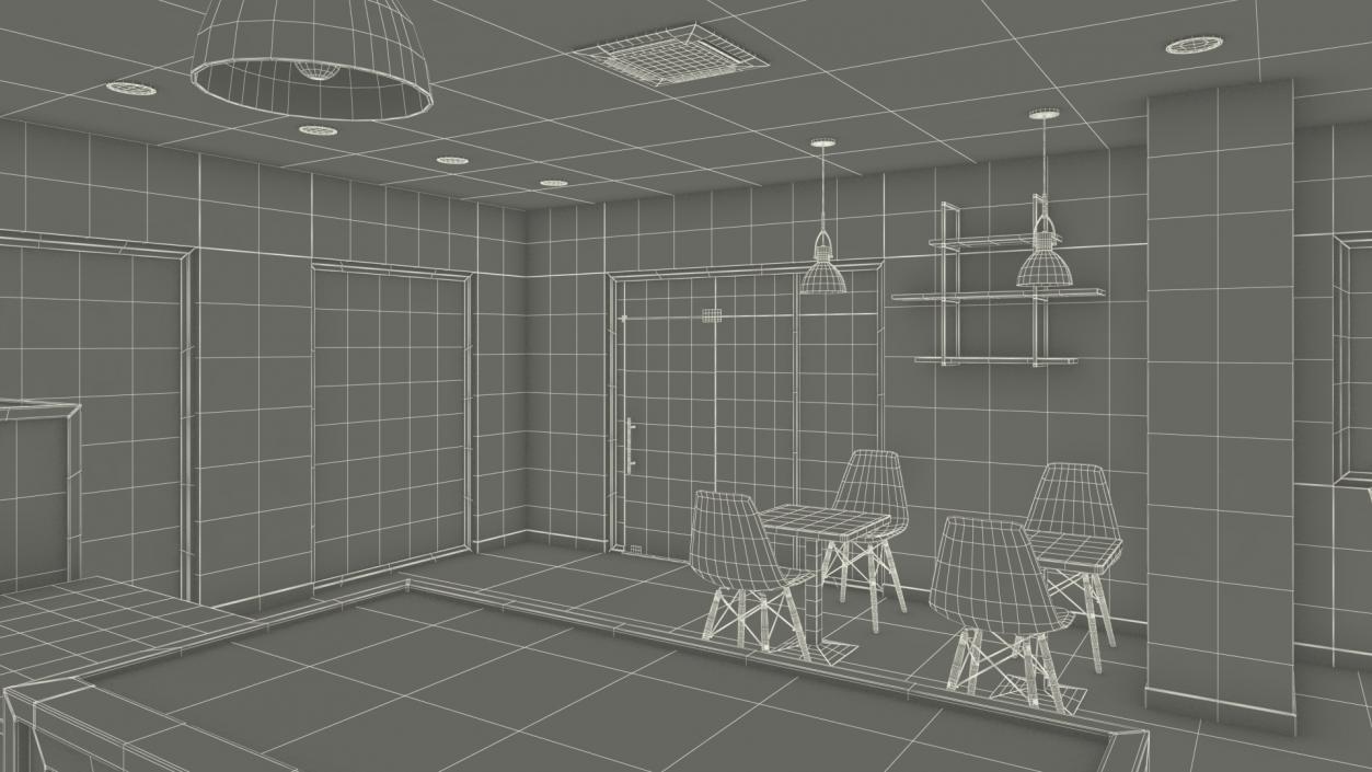 Classy Coffee Shop Interior 3D