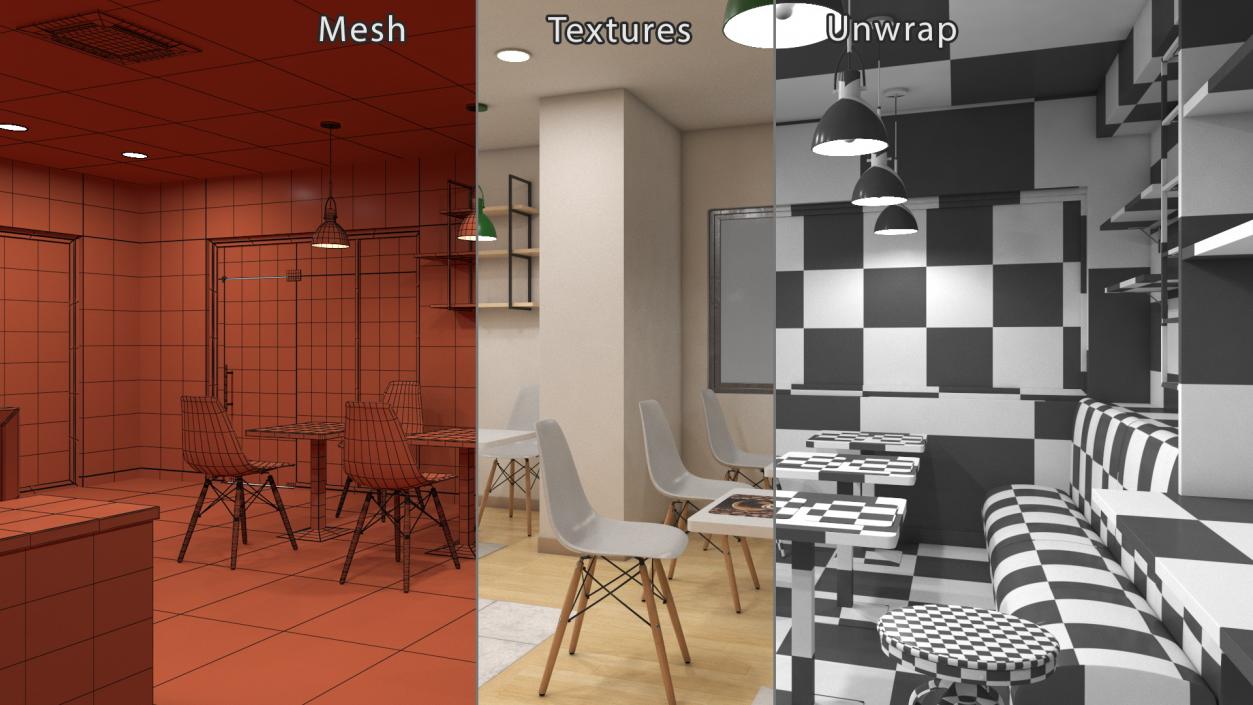 Classy Coffee Shop Interior 3D