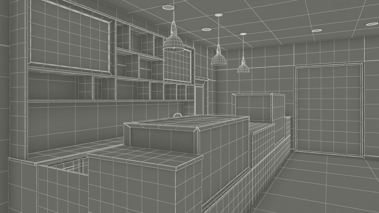 Classy Coffee Shop Interior 3D