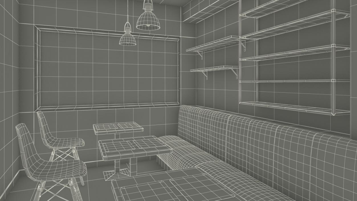 Classy Coffee Shop Interior 3D