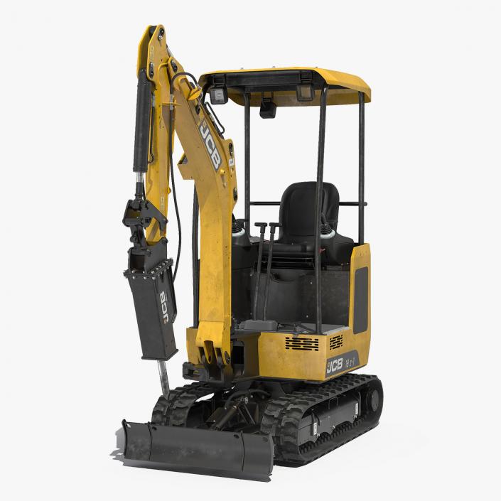 JCB Mini Excavator with Breaker Dirty 3D