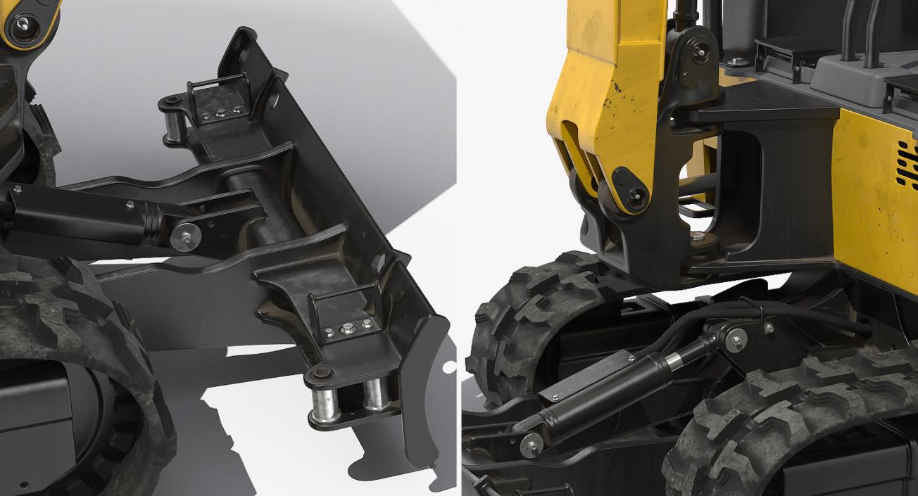 JCB Mini Excavator with Breaker Dirty 3D