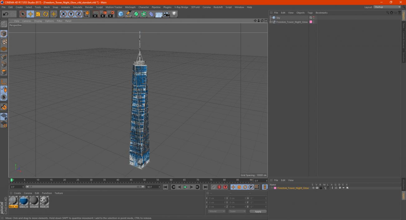 Freedom Tower Night Glow 3D model