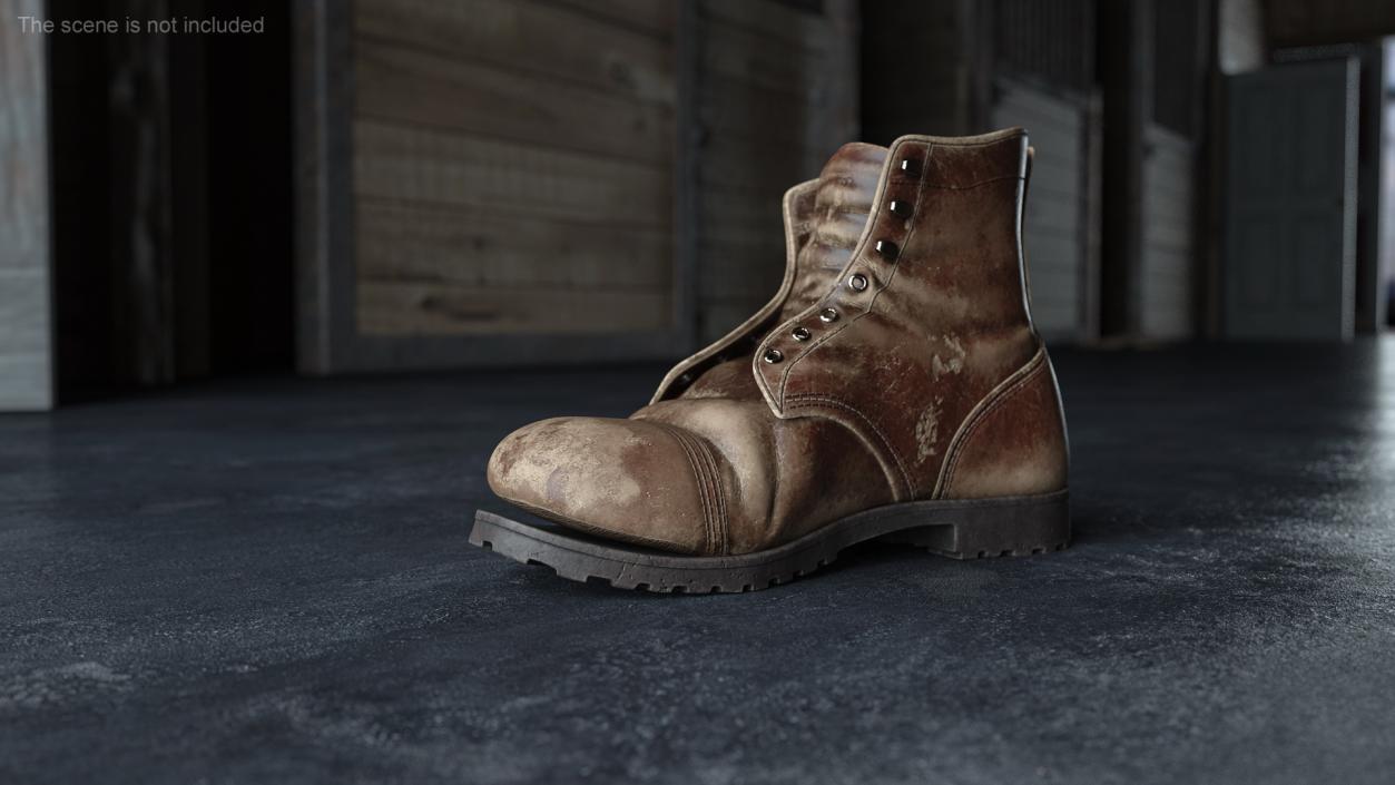 3D Old Leather Boot