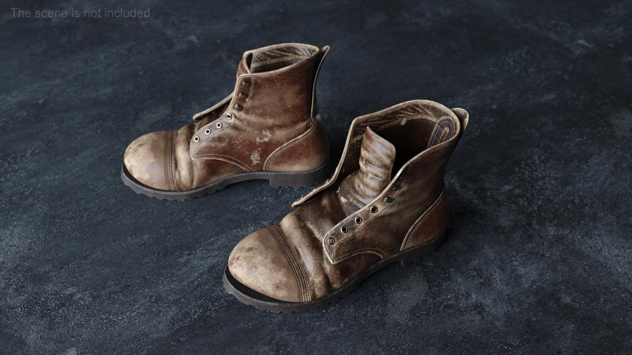 3D Old Leather Boot