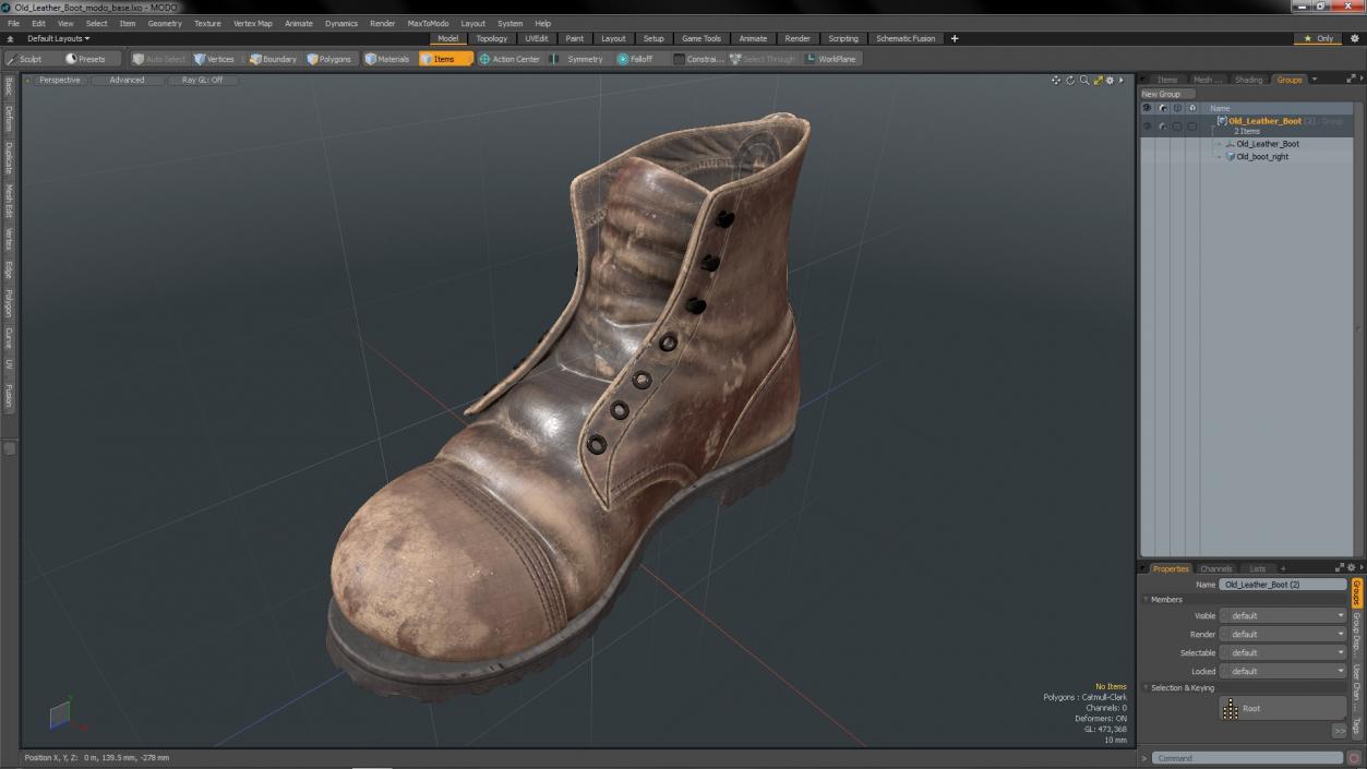 3D Old Leather Boot