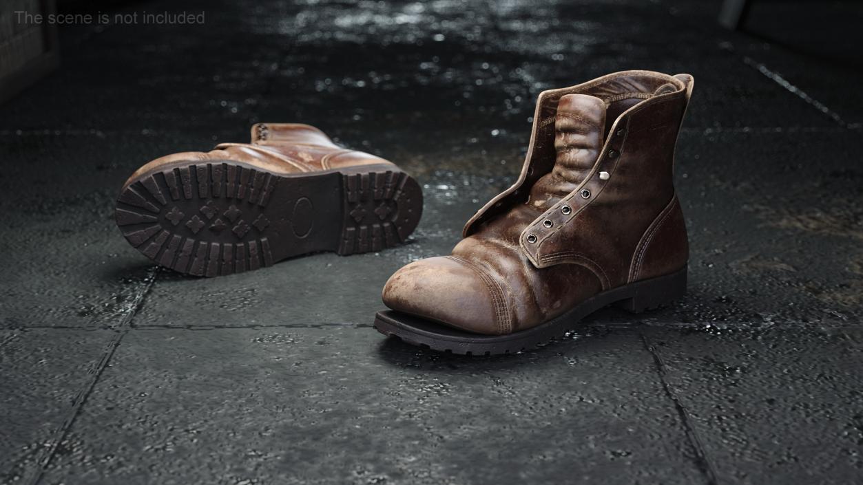 3D Old Leather Boot