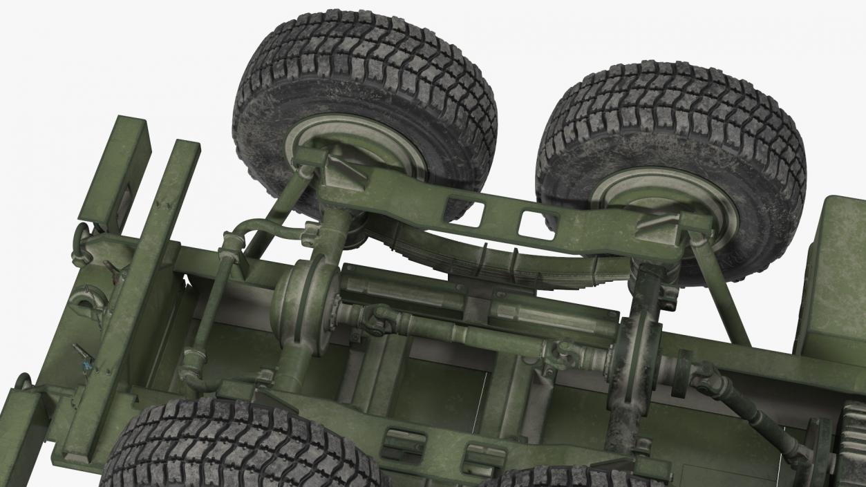 3D FMTV 5 Ton 6x6 Tactical Truck Chassis Green model