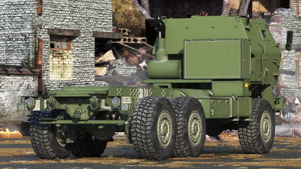 3D FMTV 5 Ton 6x6 Tactical Truck Chassis Green model