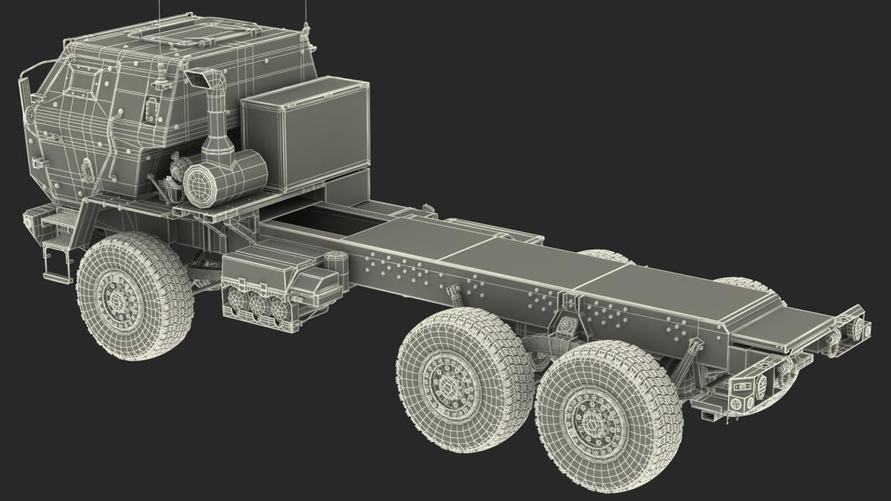 3D FMTV 5 Ton 6x6 Tactical Truck Chassis Green model