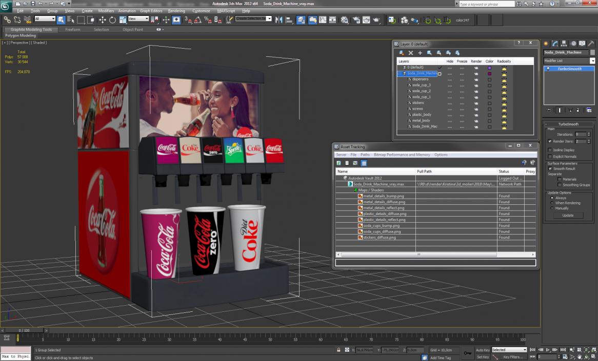 3D Soda Drink Machine model