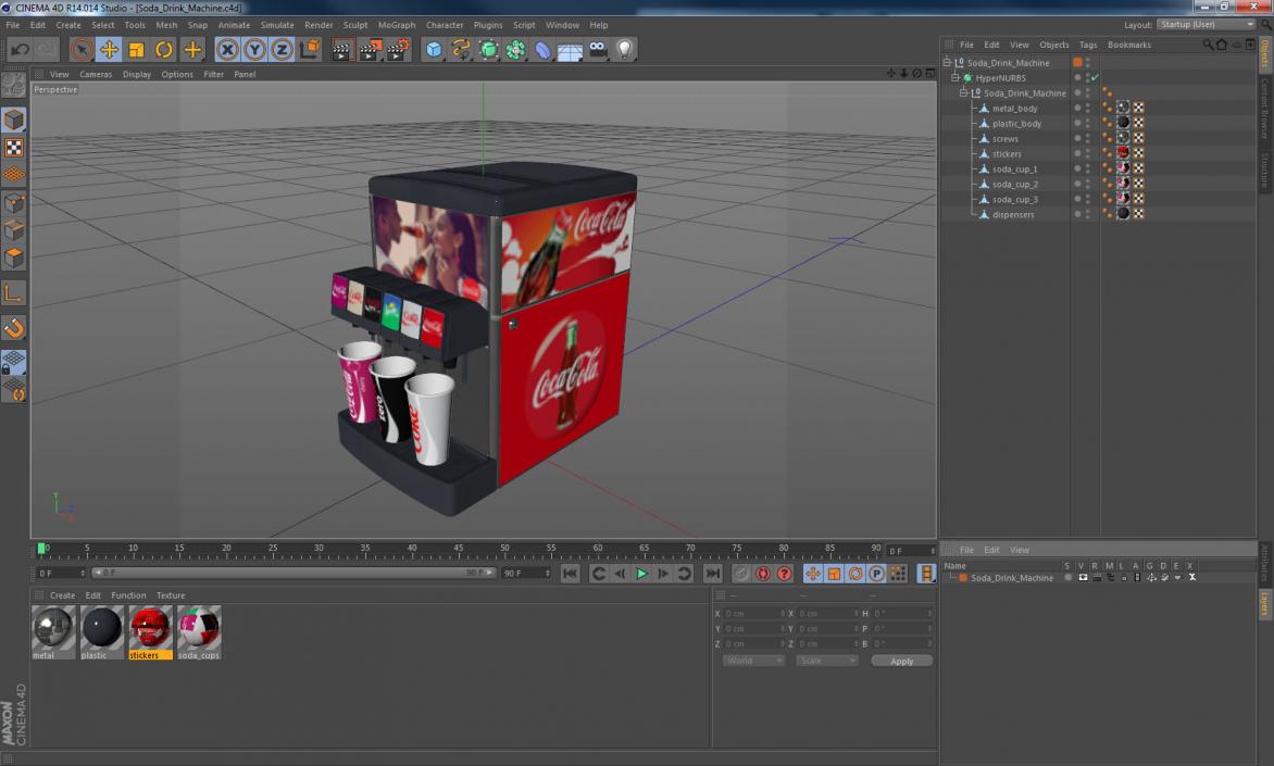 3D Soda Drink Machine model