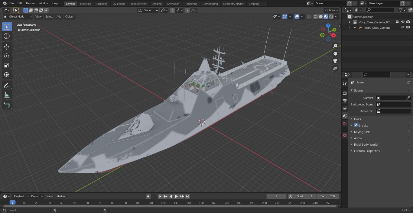 3D model Visby Class Corvette