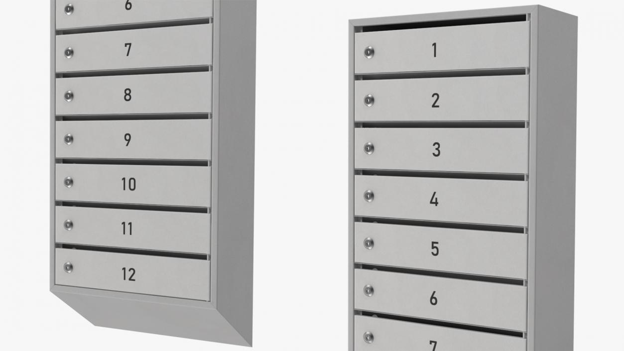 3D Mailboxes for Apartment Buildings Grey model