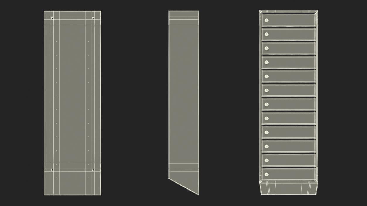 3D Mailboxes for Apartment Buildings Grey model